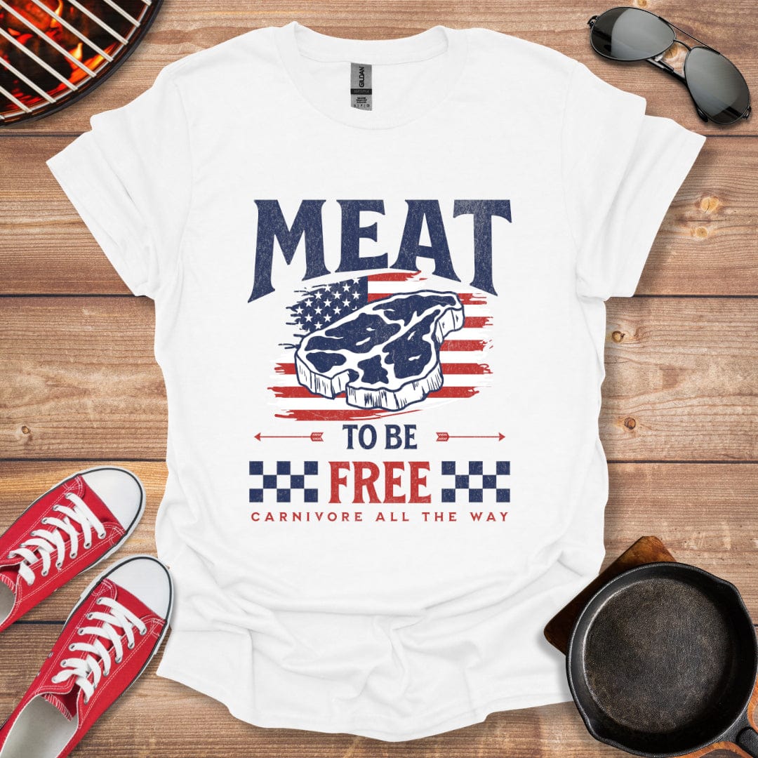 Meat To Be Free American Flag Shirt