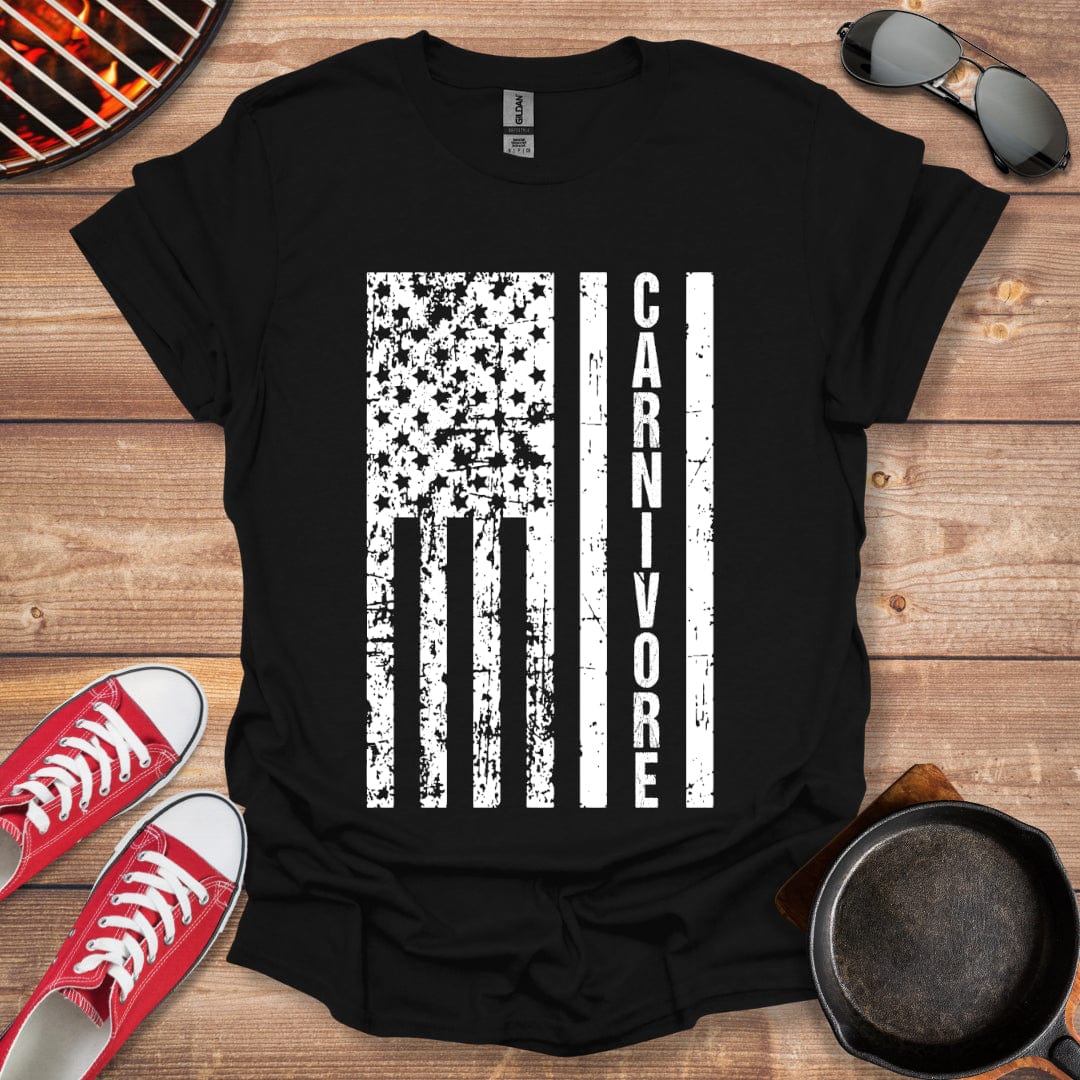 Distressed American Flag Carnivore Shirt