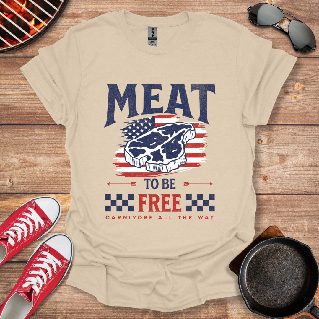 Meat To Be Free American Flag Shirt