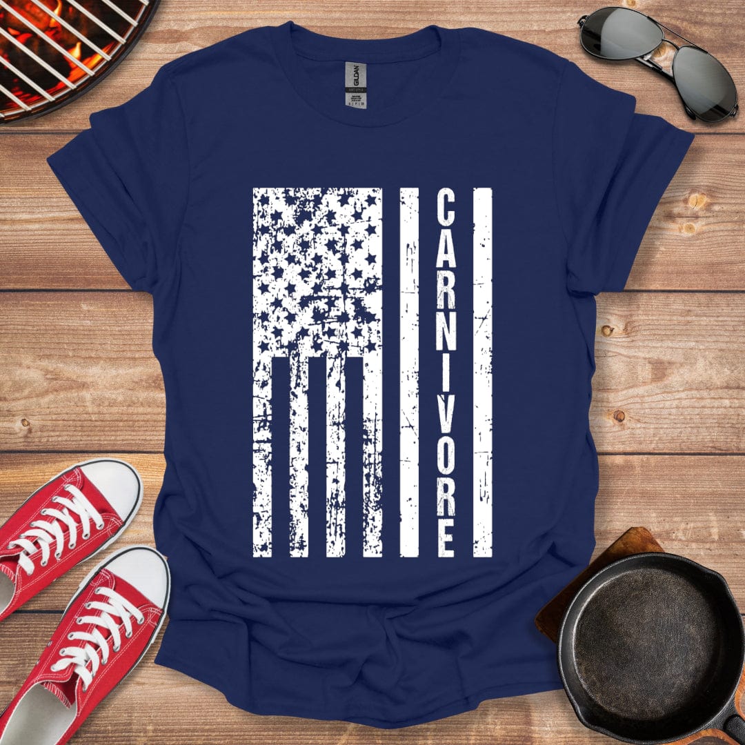 Distressed American Flag Carnivore Shirt