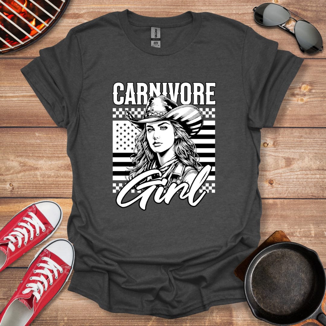 American Flag Carnivore Girl Shirt