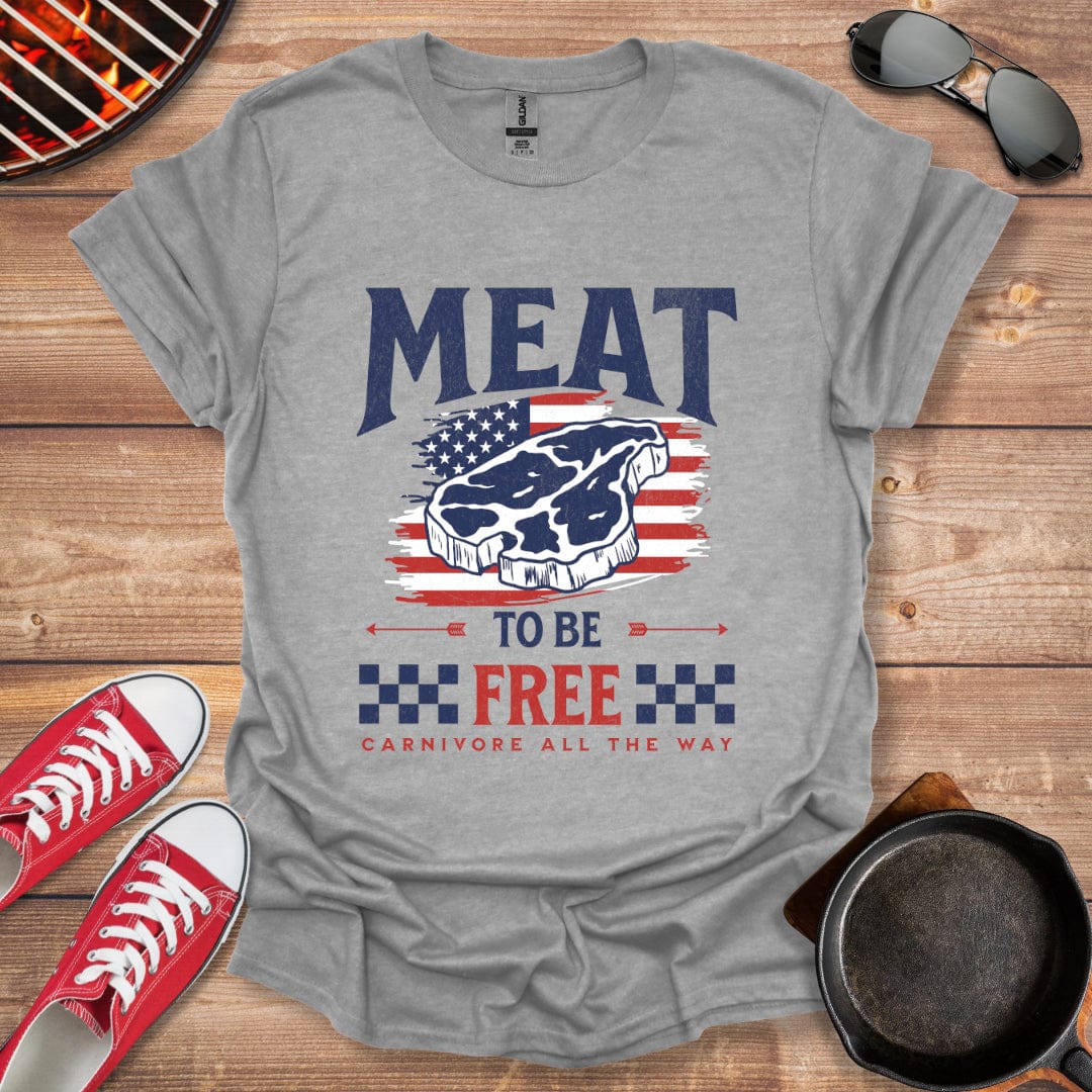 Meat To Be Free American Flag Shirt