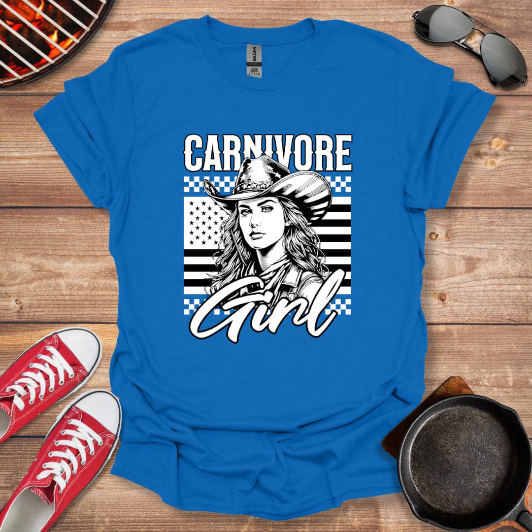 American Flag Carnivore Girl Shirt