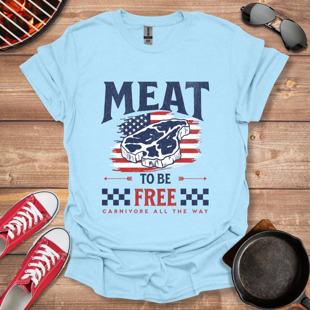 Meat To Be Free American Flag Shirt