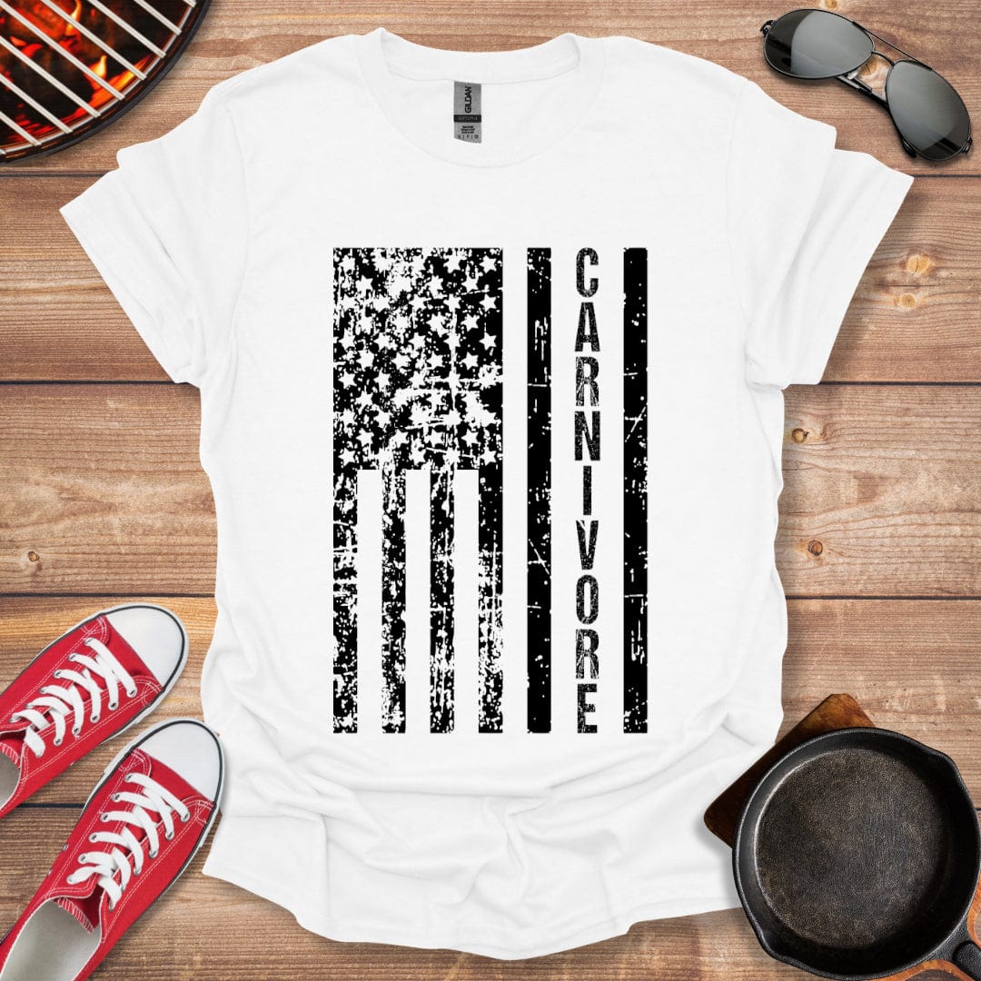 Distressed American Flag Carnivore Shirt