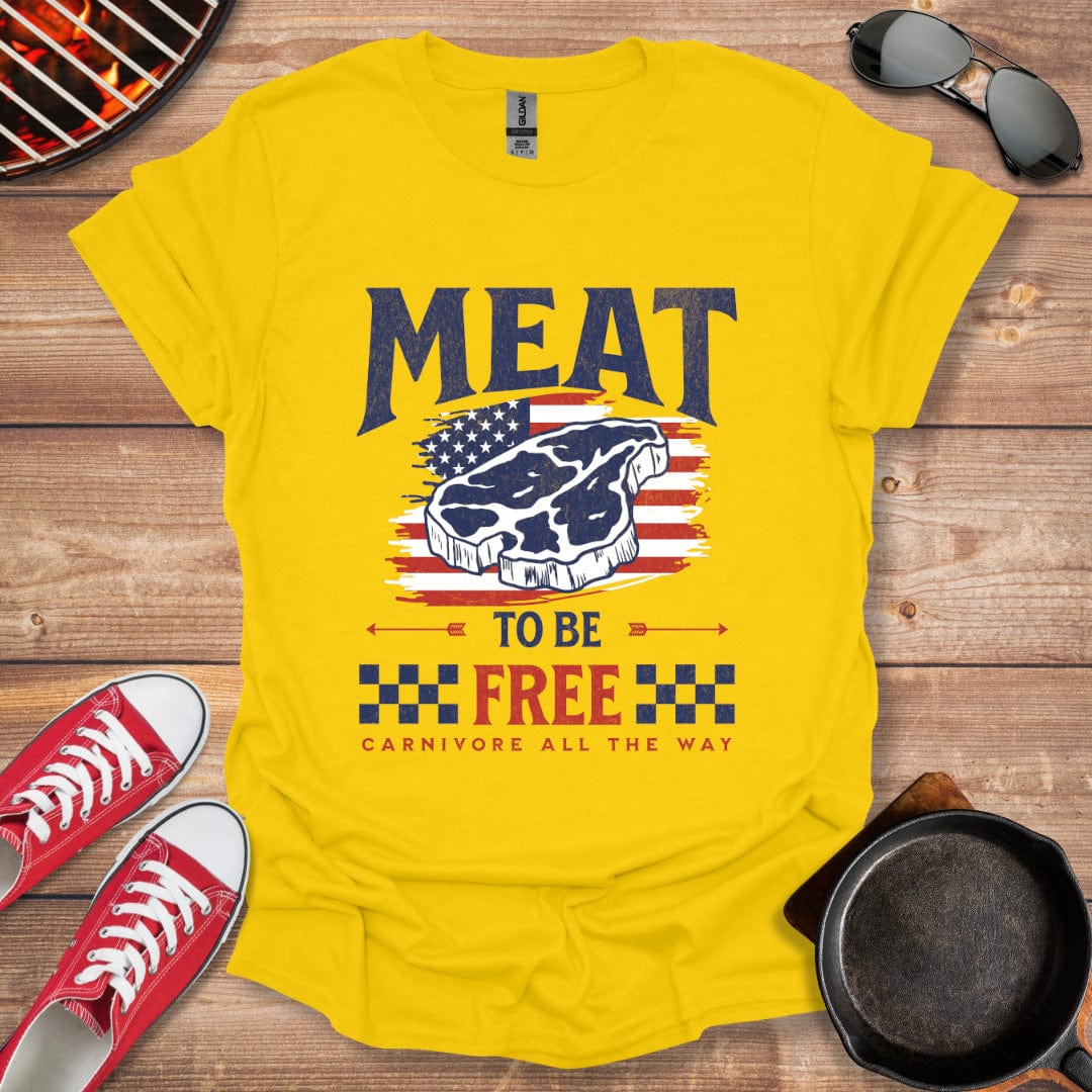 Meat To Be Free American Flag Shirt