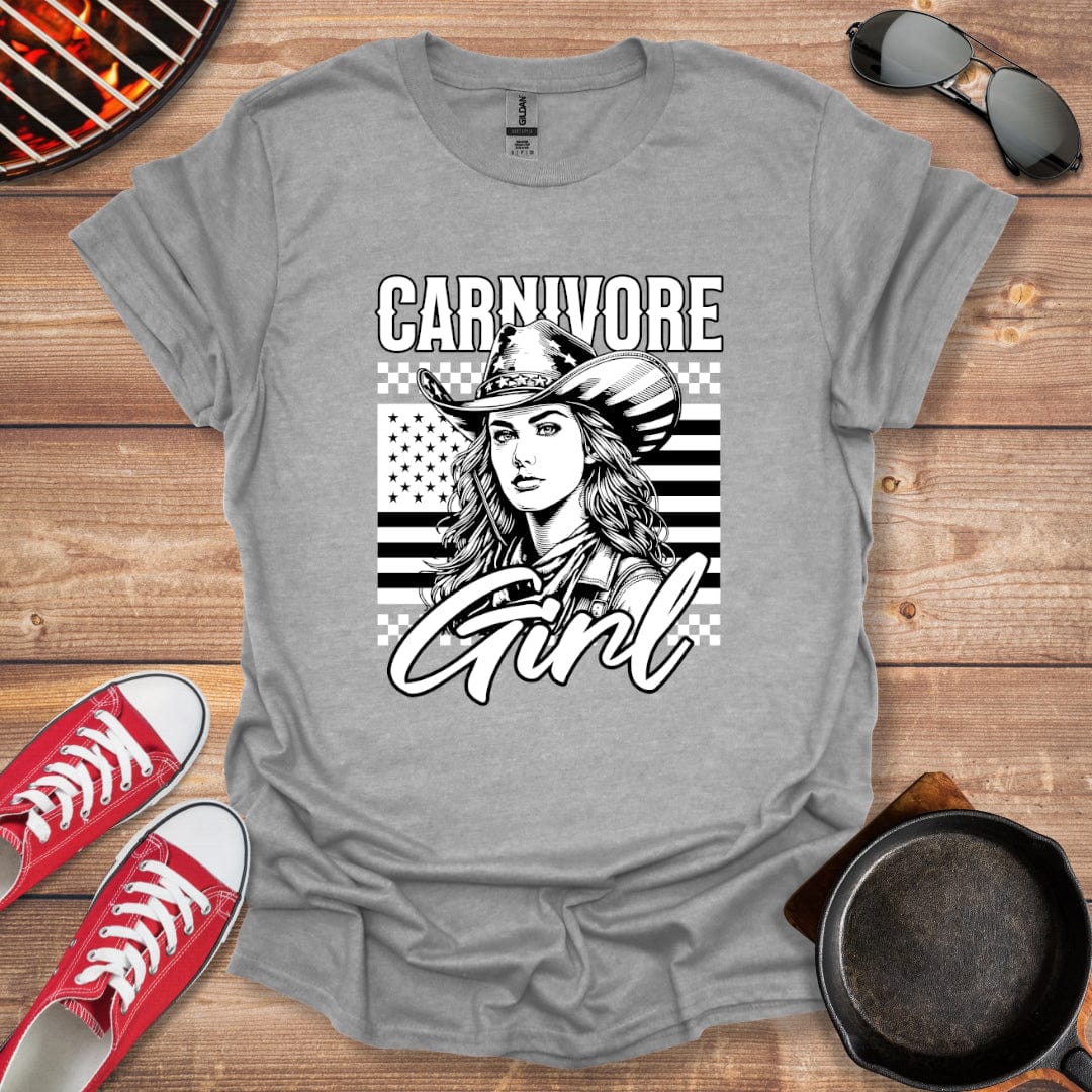 American Flag Carnivore Girl Shirt