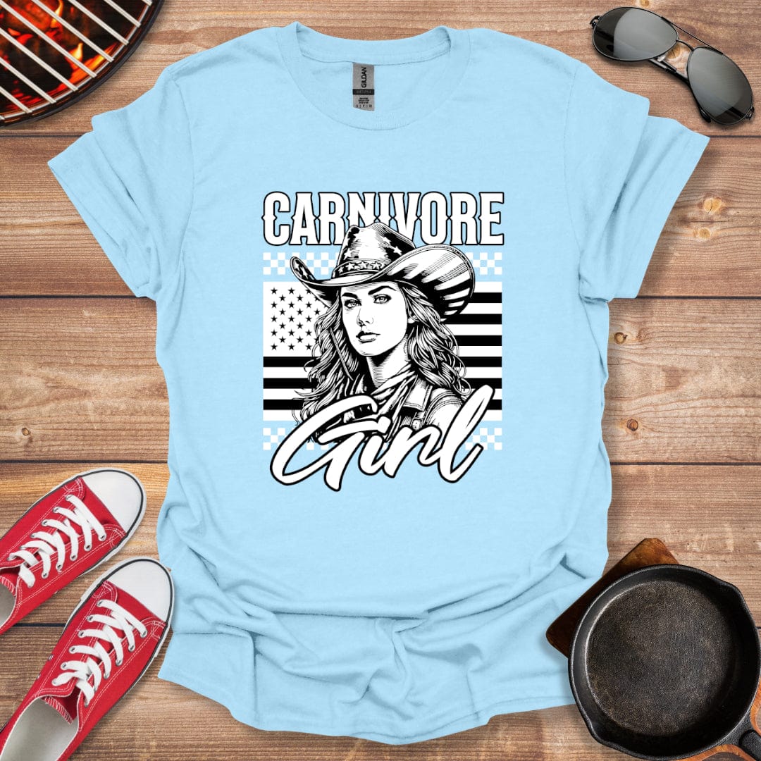 American Flag Carnivore Girl Shirt