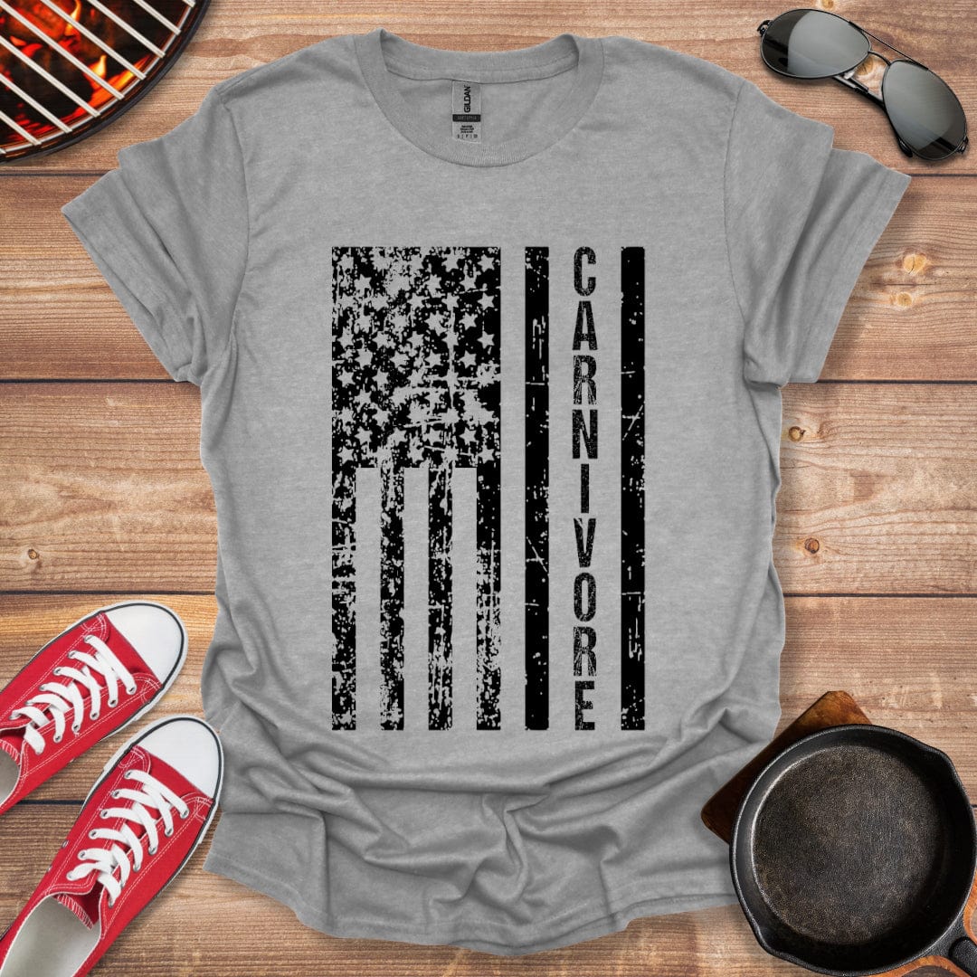 Distressed American Flag Carnivore Shirt