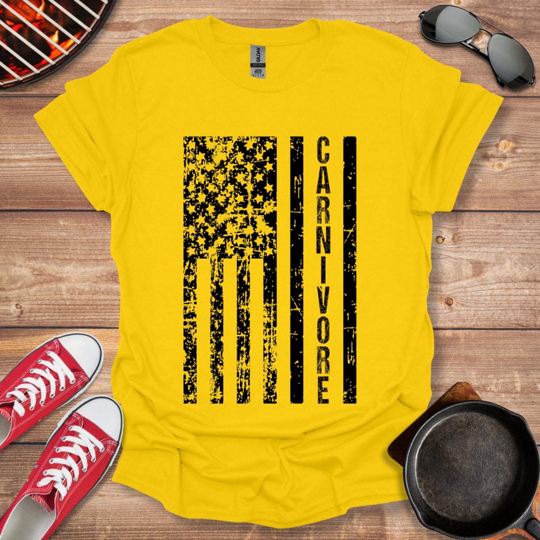 Distressed American Flag Carnivore Shirt