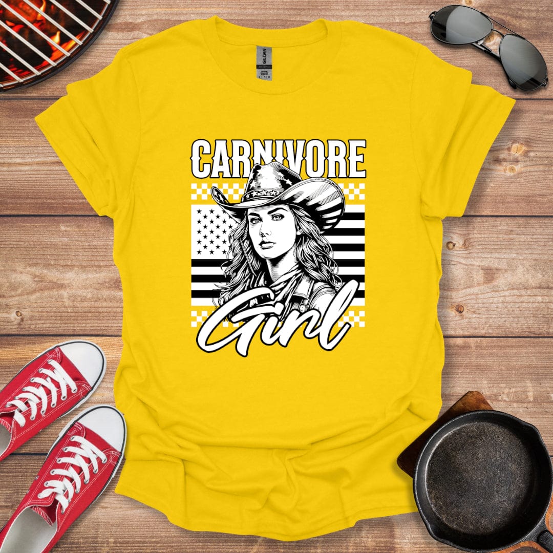 American Flag Carnivore Girl Shirt